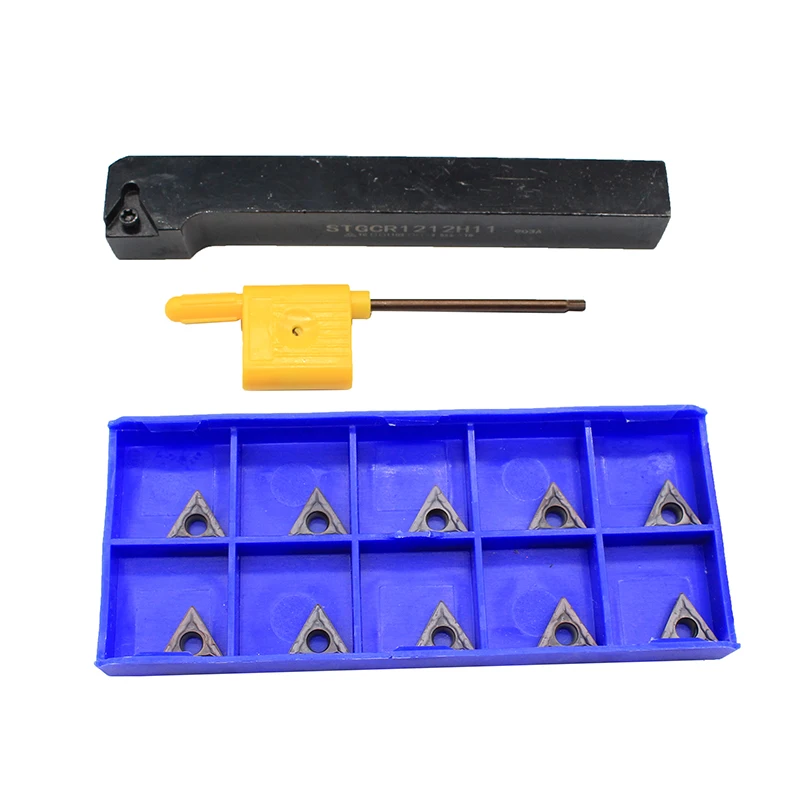 

STGCR1212H11 1PCS+ 10PCS TCMT110204-MP HP1025 carbide insert for CNC Lathe Turnning cutter holder turning tools holder
