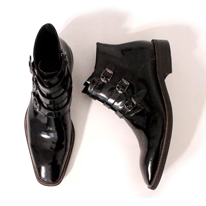 2017 Роскошные модные ботинки ручной работы с ремешком в стиле ретро короткие из