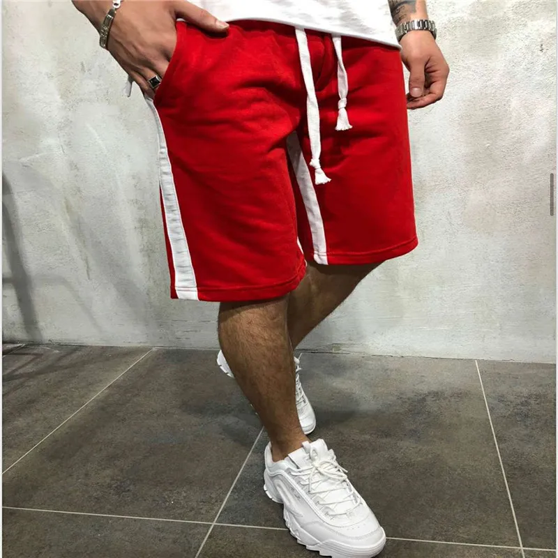 

2019 new cross-border trade shorts popular logo split track pants 5 minutes short sports fitness running casual pants