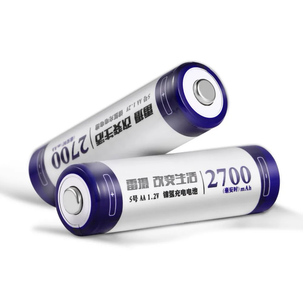 Leise 8 шт AA 2700mAh Ni-MH аккумуляторная батарея 1,2 V 2A nimh аккумуляторы и бесплатные чехлы для аккумуляторов в подарок