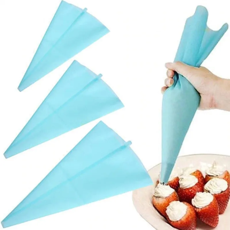 

3 Sizes Confectionery Bag Silicone Icing Piping Cream Pastry Bag Nozzle DIY Cake Cupcake Decorating Baking Decorating Tools