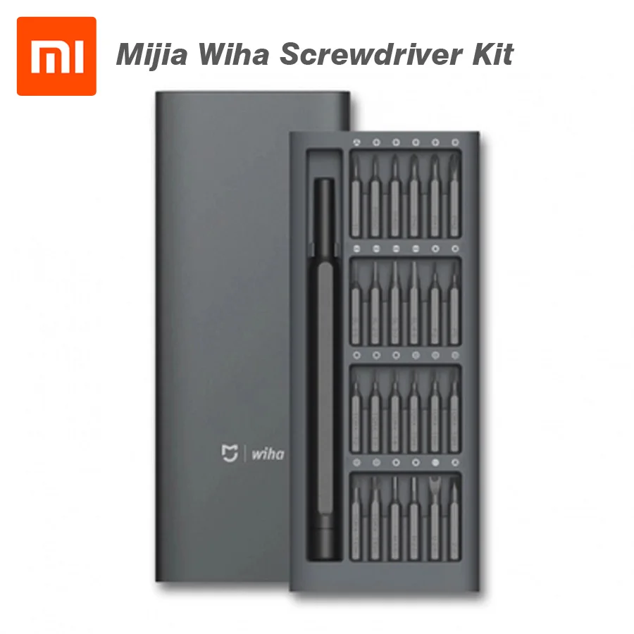 xiaomi Mijia Wiha, комплект для ежедневного использования, 24 прецизионных магнитных биты, аллюминевая коробка, отвертка, xiaomi, комплект для умного дома