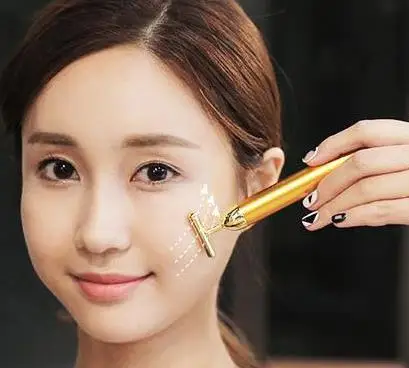 Электрический вибратор HANRIVER 24 k gold 3 d массажер для тонкого лифтинга лица и