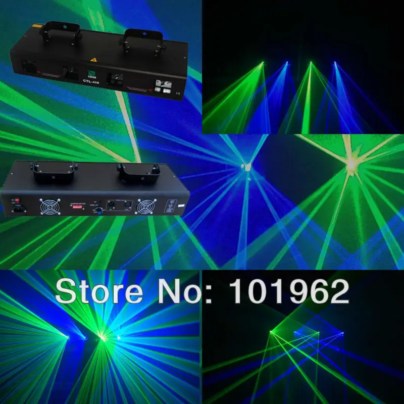 4lens Green+Blue 300mW disco laser light dj laser light stage lighting