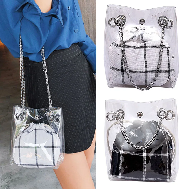 السيدات حقيبة كتف شفافة للماء Crossbody حقيبة للتسوق أفضل بيع-WT