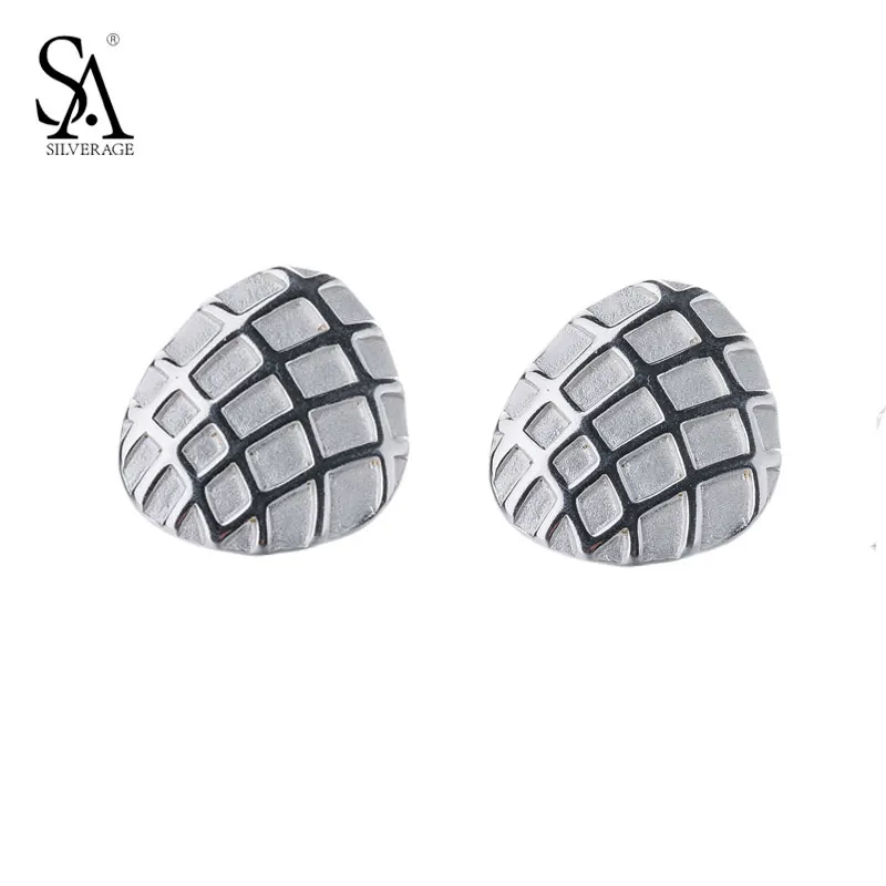 SA SILVERAGE Silver 925 Jewelry Earring Strip Stud Earrings For Women Pure Silver Jewelry 2018 Best Gift