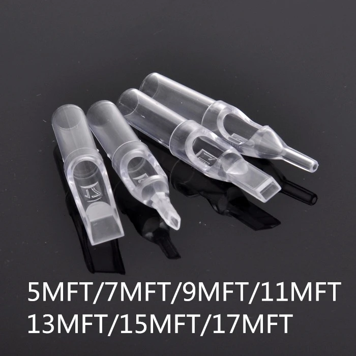

50Pcs Tattoo Transparent Disposable Close Tip 5MFT/7MFT/9MFT/11MFT Plastic Sterile Tattoo Tips Needle Permanent Makeup Tattoo