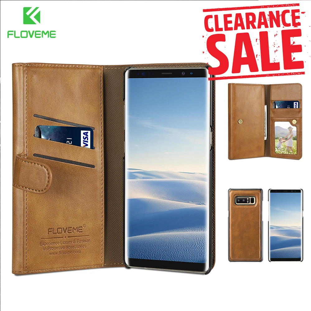 

FLOVEME Crazy Horse Leather Phone Case For Samsung Note 8 Galaxy S8 S8 Plus Magnetic Flip Wallet Cases For Samsung S7 Edge Capa