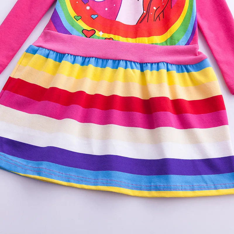 Baby Girls Dresses For Kids Clothes Girls Dresses Birthday Party Cosplay Costume Children Cotton Cartoon Rainbow Unicorn Dress  (5)