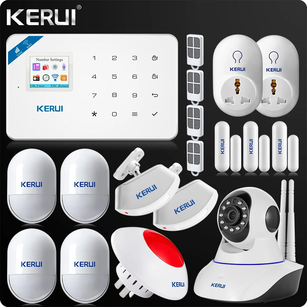 2018 Newest KERUI W18 WIFI GSM SMS Home Burglar Security Alarm System Russian English Voice Wifi