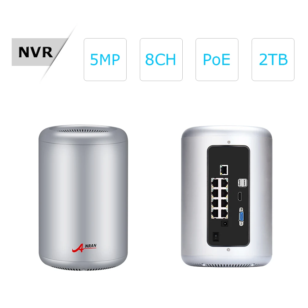 ANRAN Security Camera System POE 8CH H.265 NVR 5MP Security Camera Night Vision Waterproof HD Outdoor Video Surveillance System