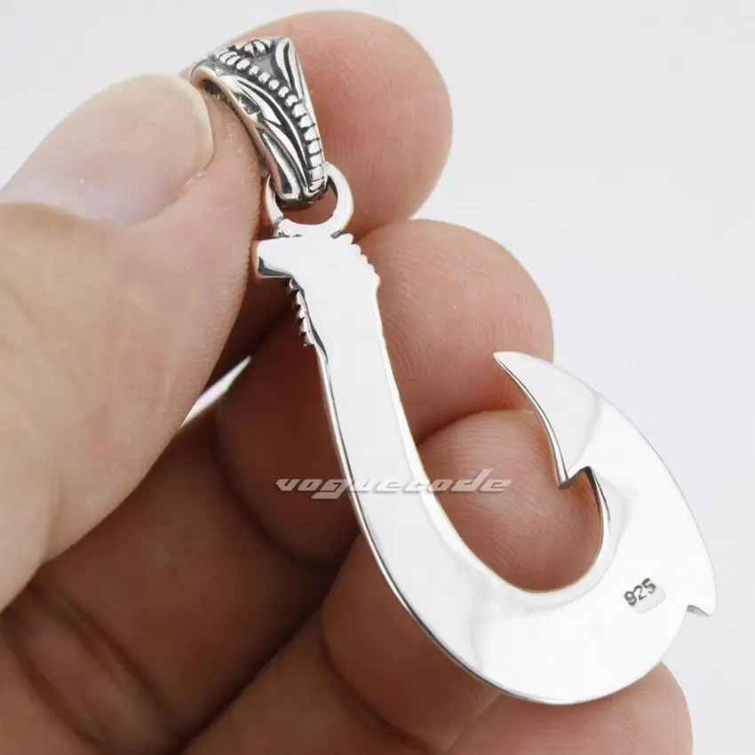 LINSION 925 пробы Мужская подвеска в стиле панк рок для байкеров 8P011|biker pendant|silver fish