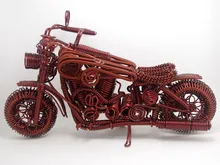Handmade Bronze Aluminum Wire Big Motorcycle Model Home Decor MotorCycle Model