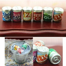 1:12 миниатюрный кукольный домик мебель 6* банок для напитков украшения DIY Кукольный дом кухонные аксессуары милые мини-банки