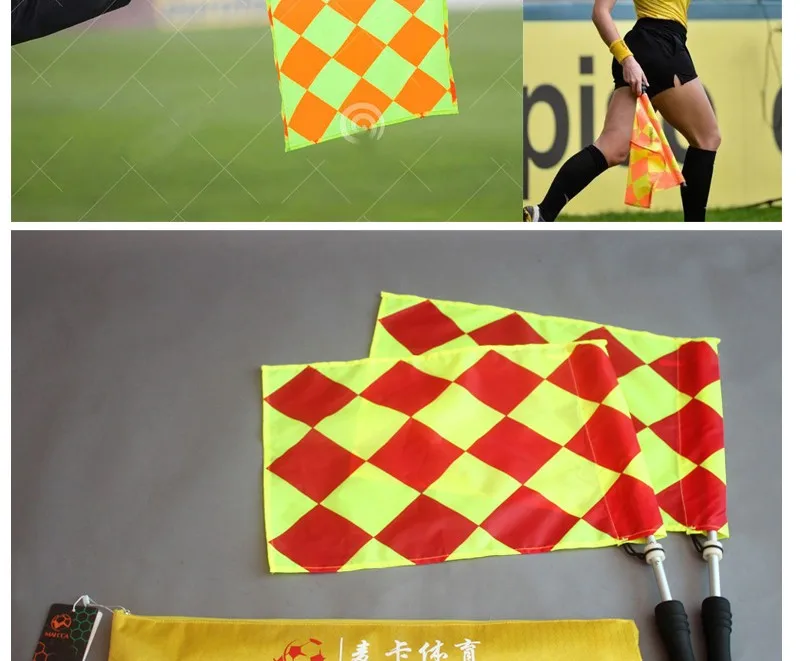 MAICCA футбольные флаги для рефери футбол рефери флаг Спортивный Матч linesman судейское оборудование с сумкой