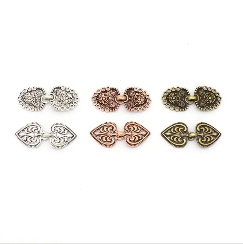 

1pair Retro clothing shawl alloy buckle female men and women stand collar waist buckle button clothing accessories