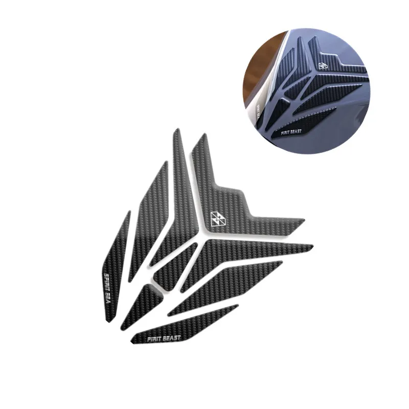 

SPIRIT BEAST Motorcycle Epoxy Carbon Fiber Stickers Moto Gas Fuel Tank Protector Pad Cover 3D Decoration Decals