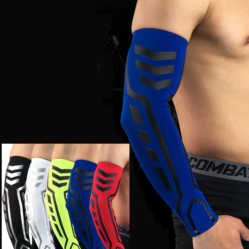 

Top Fashion Durable 1 Pair Sport Skin Arm Sleeve Cooling UV Cover Sun protective Stretch Armband Fingerless Cover wholesale