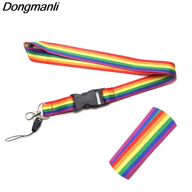 P2801 Dongmanli Радужный талреп значок ID Lanyards/мобильный телефон Веревка/ключ талреп шейный ремень брелок аксессуары