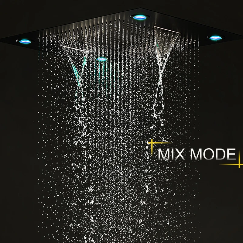led waterfall massage shower
