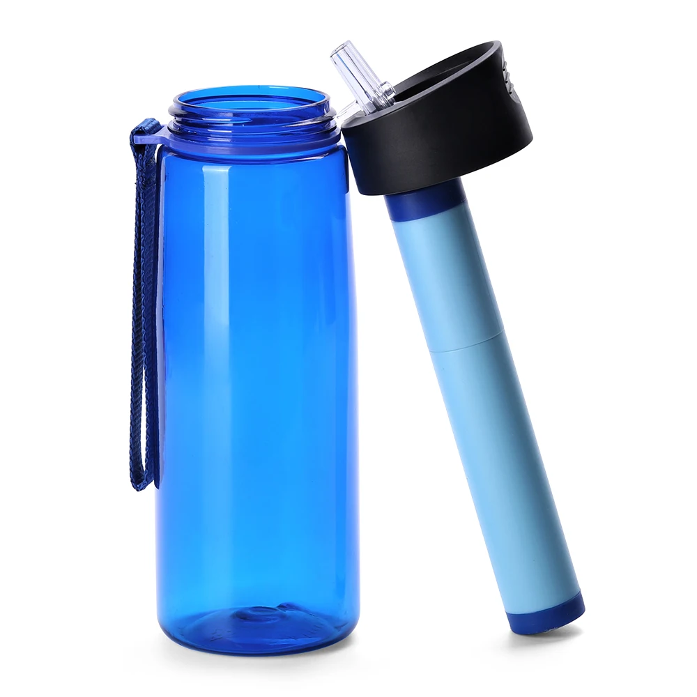 650ml Outdoor Survival Tool Water Filter Bottle Water Filtration Bottle