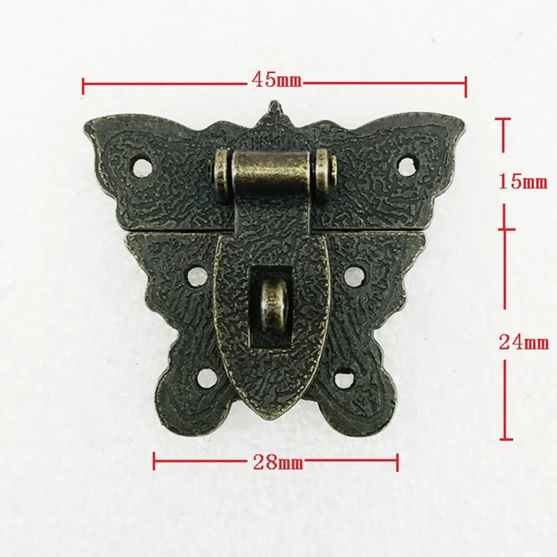 

Butterfly Buckle Hasp Hasp Wooden Wine Box With Lock Buckle Antique Padlock Hardware,Zinc Alloy,39*45mm,1PC