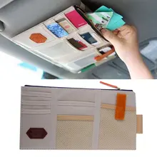 New Car Sun Visor Storage Point Pocket Documents Organizer Bag Pouch Card Holder Credit Card Namecard pen beige hot selling