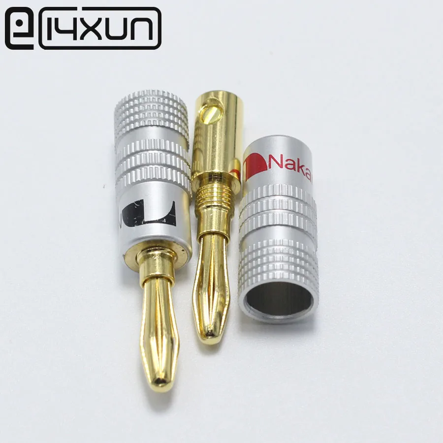 EClyxun 100Pcs High Quality New 24K Gold Nakamichi Speaker Banana Plugs