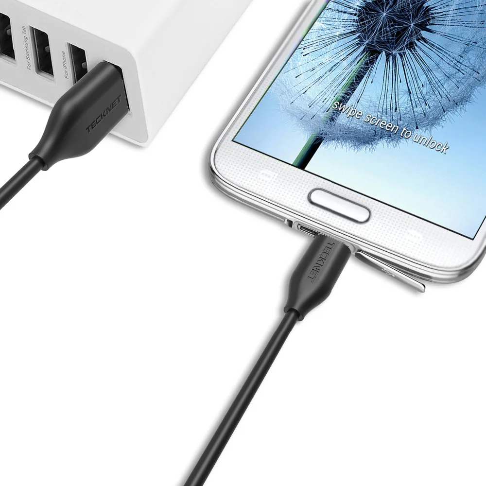 6 قطع TeckNet قسط المصغّر usb كابل شاحن عالية السرعة الهاتف المحمول البيانات كابل المزامنة لأندروز سامسونج HTC موتورولا Xiaomi