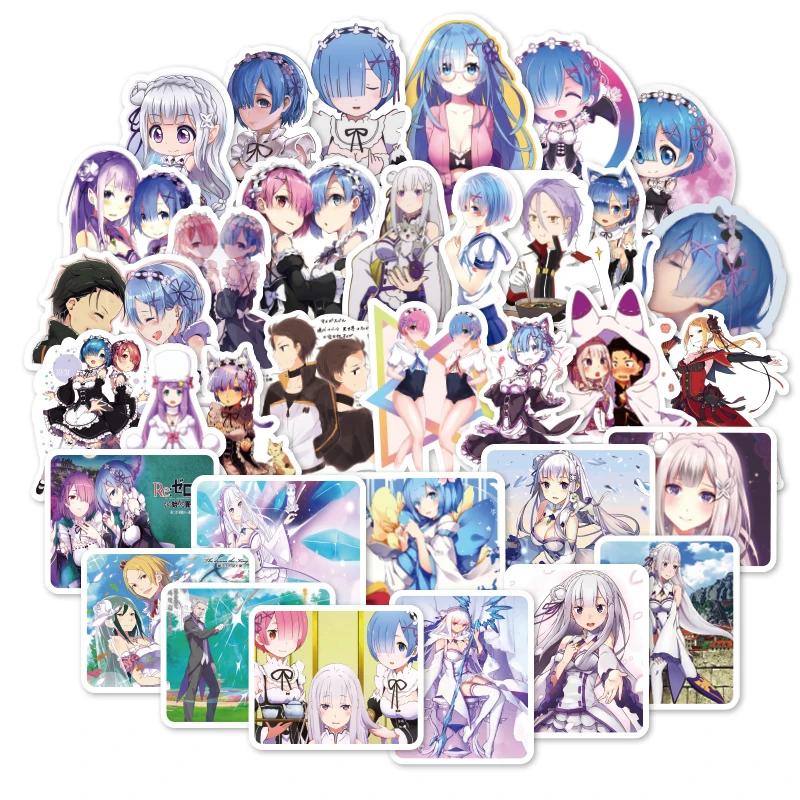 

50Pcs ZERO - Starting Life in Another World Stickers For Graffiti Sticker For Skateboard Luggage Laptop Notebook Guitar Sticker