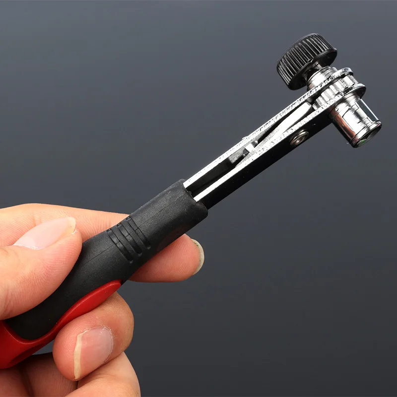 

Mini Rapid Ratchet Wrench 1/4" Screwdriver Rod Quick Socket Wrench Tools Red