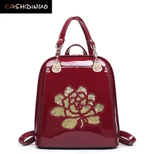 KASHIDINUO Marca Moda Mujeres Mochilas de Alta Calidad de Charol Bolsos de Hombro de Las Señoras mochila Mochilas Escolares para Adolescentes