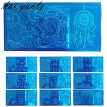 Кай yunly 1 ШТ. Рождество DIY Image Stamp Стампер Плиты Маникюр Шаблон Nail Art Stamping Tool Печать Передачи Синий Октября 2