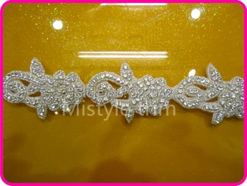 

Free shipping crystal rhinestone bridal appliques embellishments rhinestone applique trim for dresses accessories