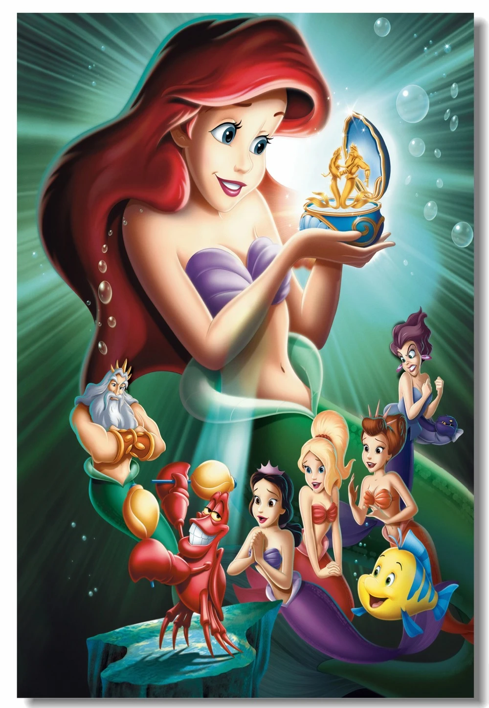 Custom Canvas Wall Arts The Little Mermaid Poster Princess Ariel Wall Sticker Cartoon Film Wallpaper Kids Room Decoration 0877 Wall Stickers Aliexpress