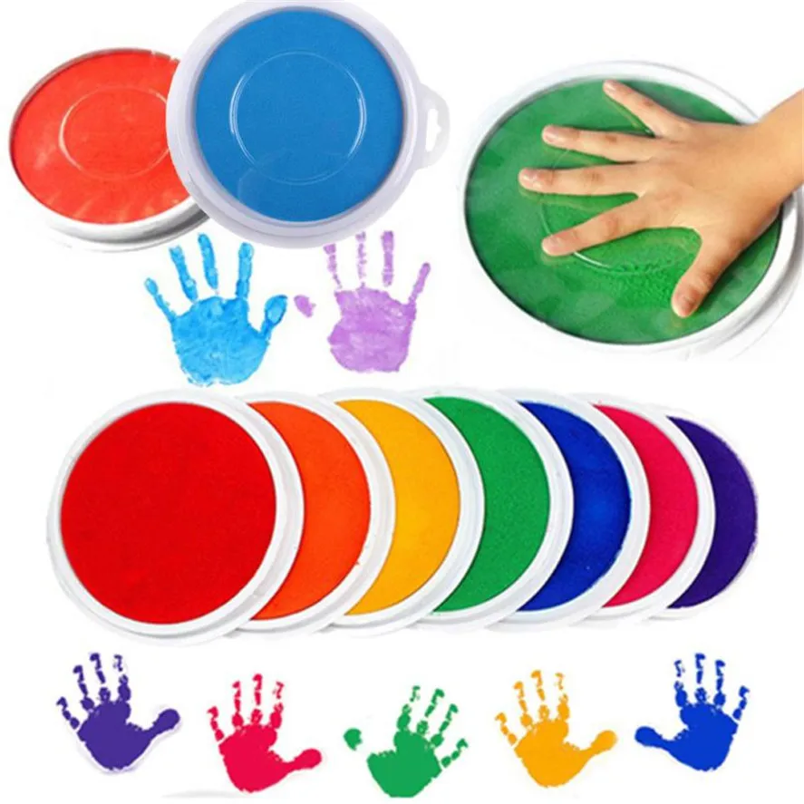 

New Ink Pad 8 Colors DIY Ink Pad Stamp Finger Painting Craft Card Making Large Round For Kids High Quality 30