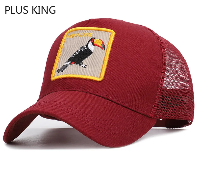 

2019 Summer Bird Baseball Cap Men Women Animal Trucker Hat Paradise Red