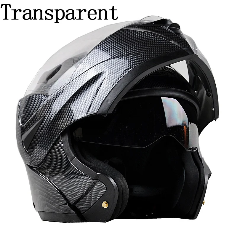 Углеродное волокно двойной козырек DOT moto rcycle модульный Флип Полный лицевой шлем moto cross уличный велосипед шлем