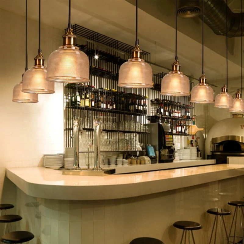 Скандинавская винтажная красочная стеклянная люстра, освещение для бара, ресторана, кофейни, спальни, светодиодная Подвесная лампа, лофт-деко, Подвесная лампа