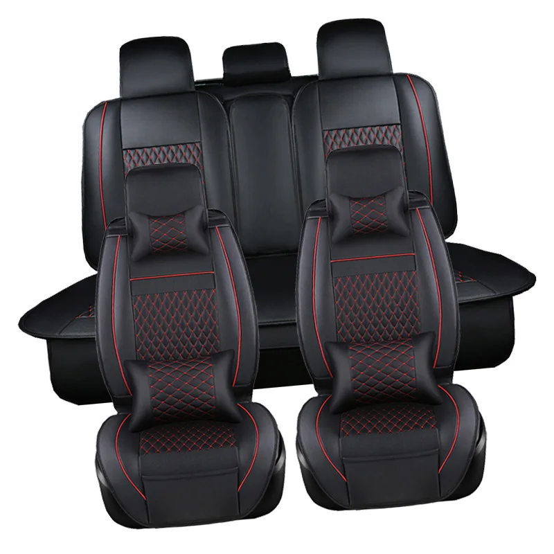 Set Of Red Dark Grey High Quality Smart Seat Covers Protectors For Nissan Micra 