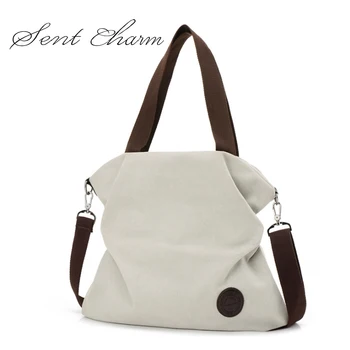 

SENTCHARM 2018 Fashion Leisure Canvas Shoulder Bag Women Handbags Ladies Hand Bag Messenger Bags LT126