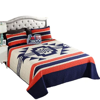 

Free shipping 100%cotton 3pcs плед patchwork quilting full/queen/king size European American plaid bed cover bedspread AN