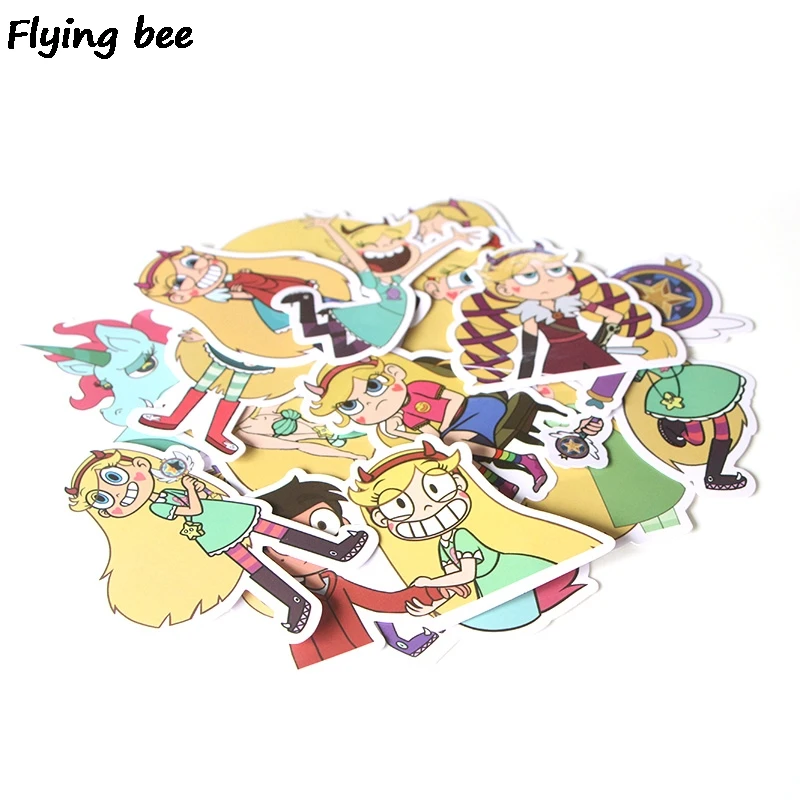 Flyingbee 17 шт. Звезда против сил зла стикер s для детей DIY багаж ноутбук скейтборд велосипед водонепроницаемый стикер X0294