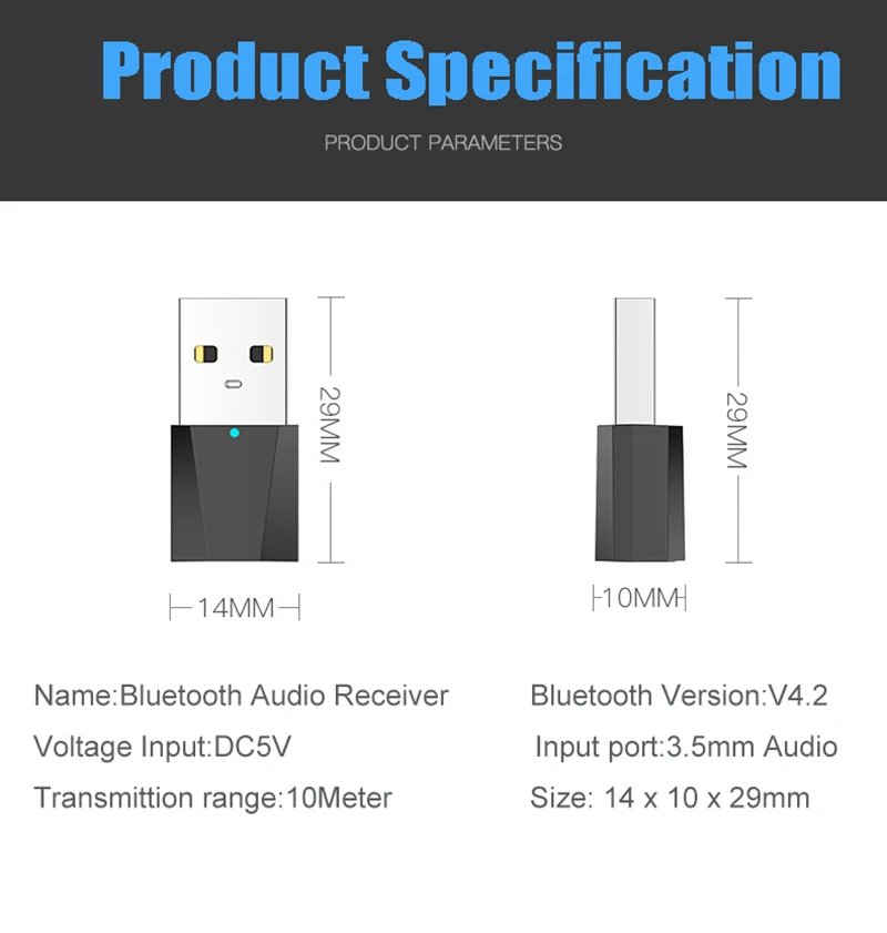 JINSERTA беспроводной автомобильный Bluetooth V4.2 адаптеры приемника стерео HiFi музыка 3,5 мм разъем AUX аудио ключ для авто динамик