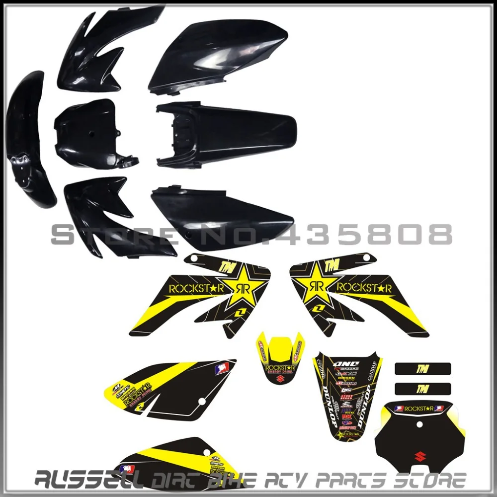 

CRF70 plastic Fender Cover kits and 3M graphics decals sticker kits for Honda CRF 70 Dirt pit bikes 150 200 cc