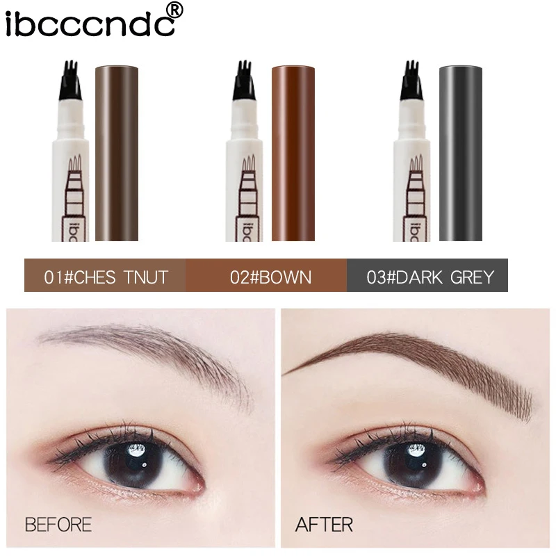 

New Eyebrow Pencil Waterproof Fork Tip Eyebrow Tattoo Pen Fine Sketch Liquid Eyebrow Enhancer Microblading Eyebrow Tattoo Pen