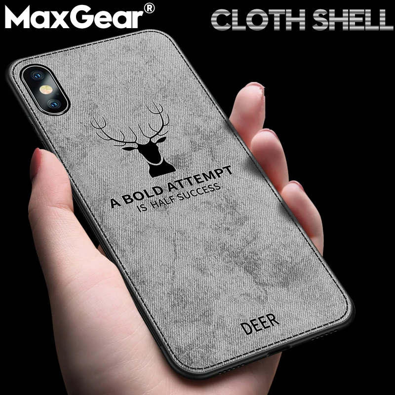 

MaxGear Case for iPhone 7 Cloth Texture Case Soft TPU Silicone Cases for iPhone XS XR 8 6 6S Plus Back Cover XS Max Capa Conque