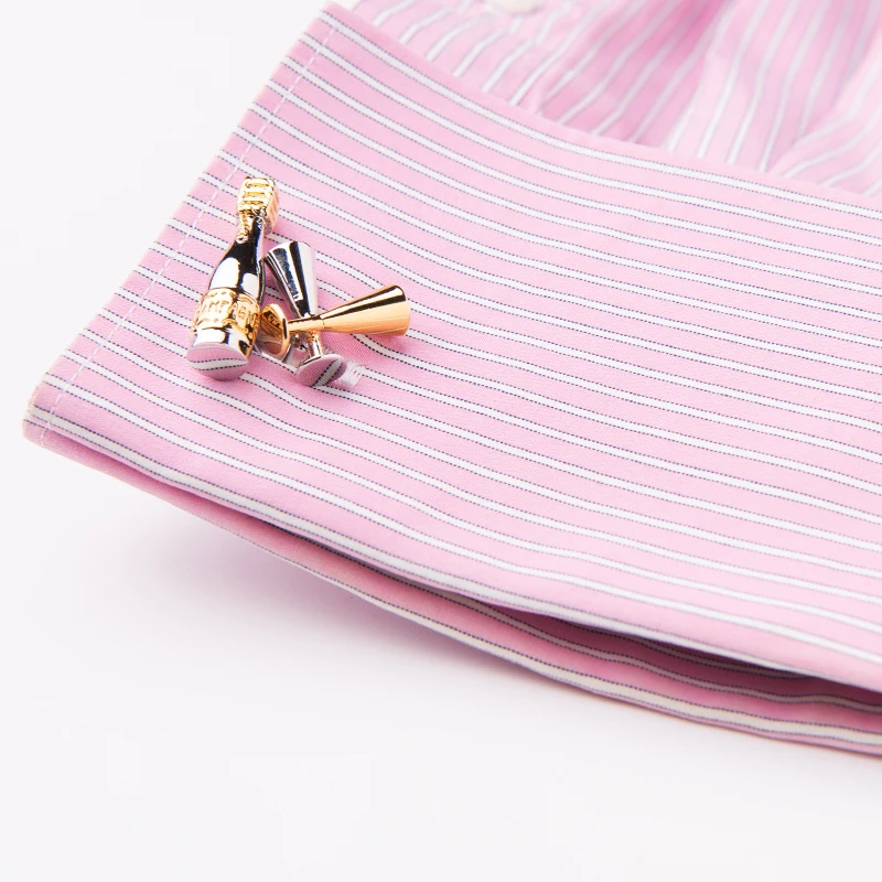 

Fashion gold plating cufflinks champagne and wine bottle for business men french shirt cuff links