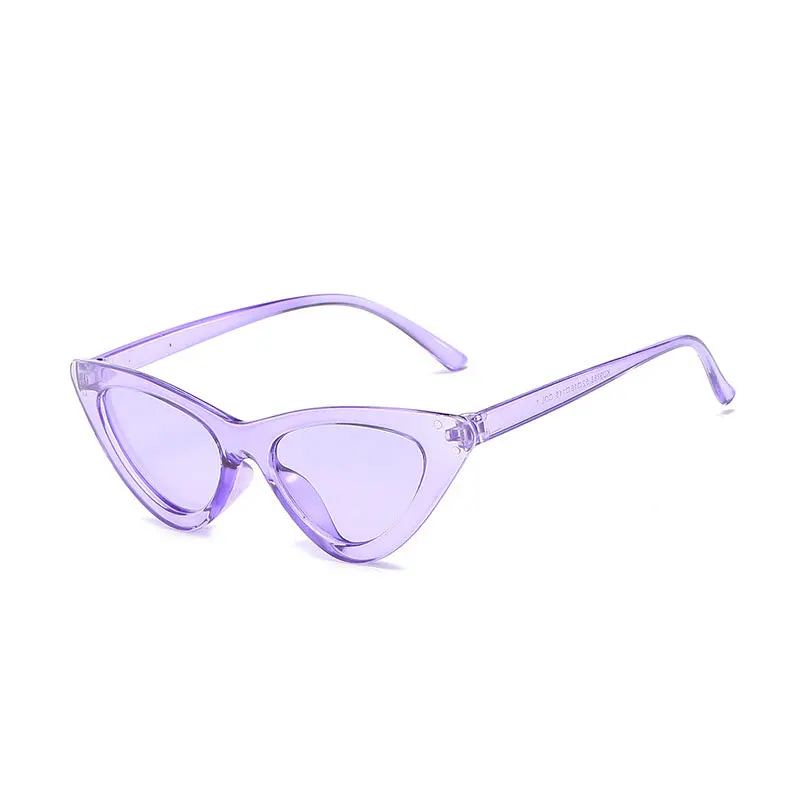 Purple HUHAITANG, милые Солнцезащитные очки, сексуальные, кошачий глаз, солнцезащитные очки для женщин, Ретро стиль, солнцезащитные очки для женщин, роскошный бренд, оттенки для девушек, маленькие солнцезащитные очки - Цвет линз: Purple