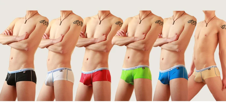 Wangjiang нижнее белье мужские боксеры пенис, выпуклость Enhancer Boxershorts сексуальные с низкой талией ледяные шелковые трусы брендовые летние дышащие